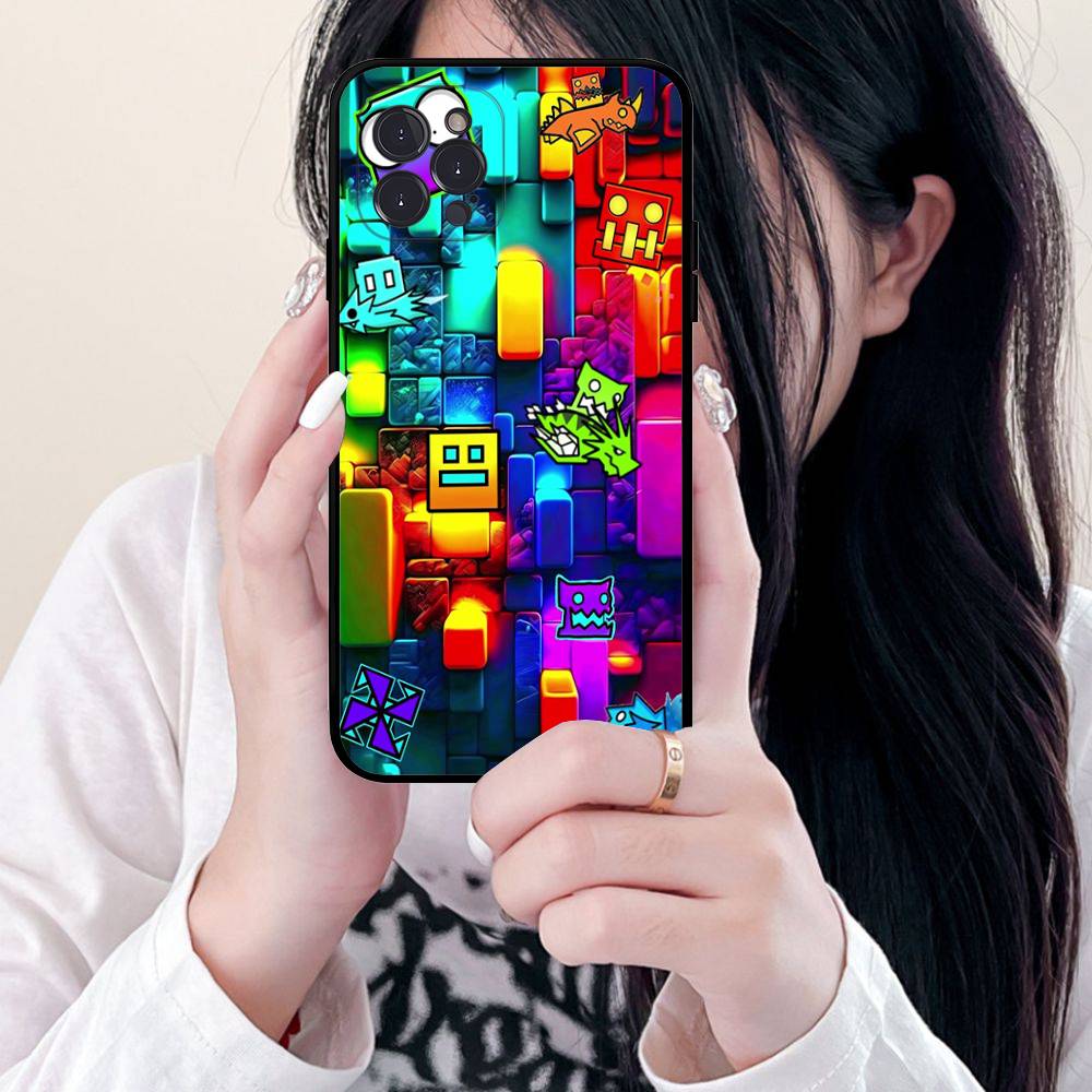 Игра Geometry Dash Для iPhone 17 16 15 14 13 12 11 Pro Max 13 17Air Ударопрочные Мягкие Чехлы для Телефона Coque