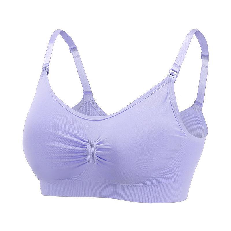 Seamless Maternity Nursing Bra - Large Size, Front Buckle, No Underwire, Anti-Sagging