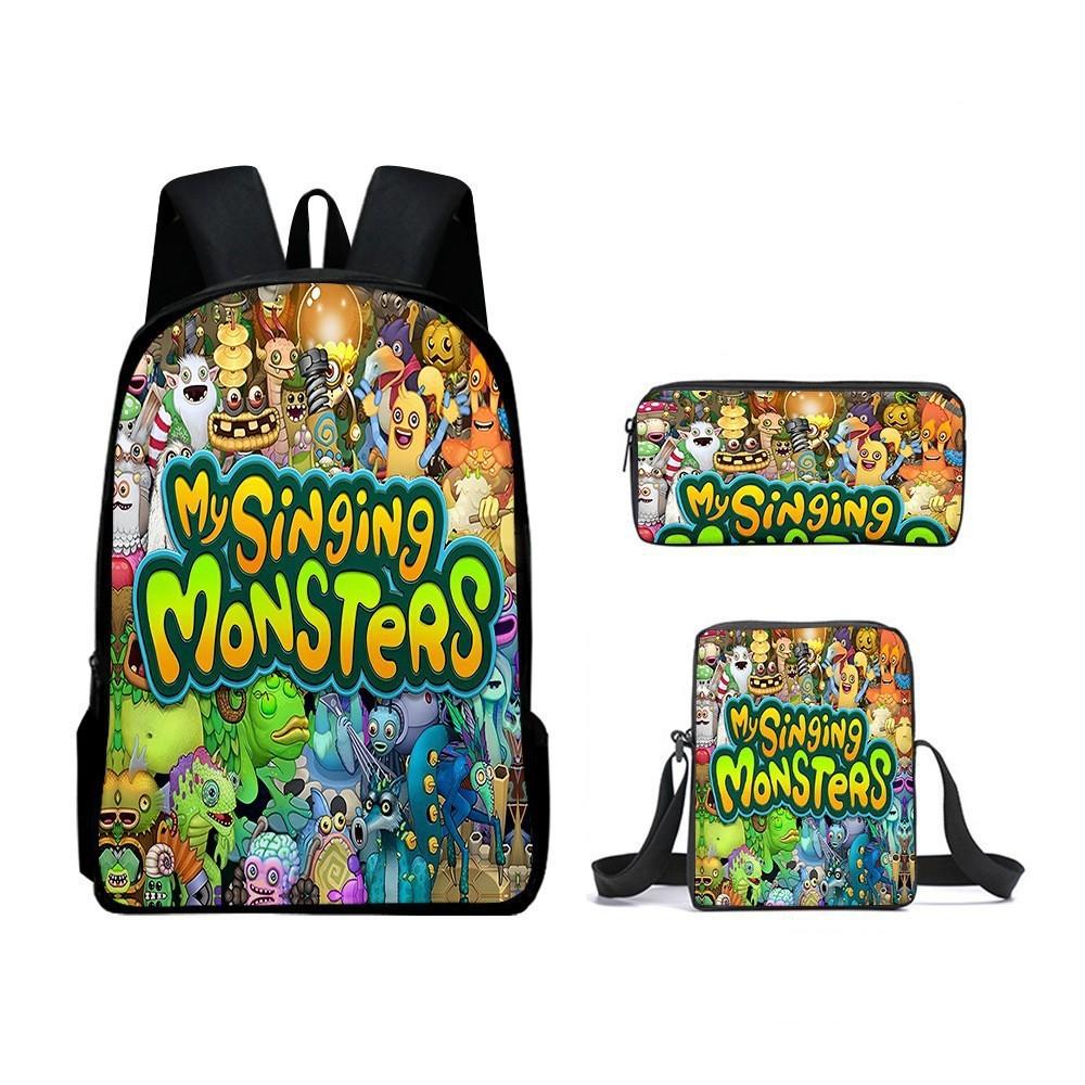 Singing Monsters My Childrens School Bag Three Piece Suit Suitable Gift For