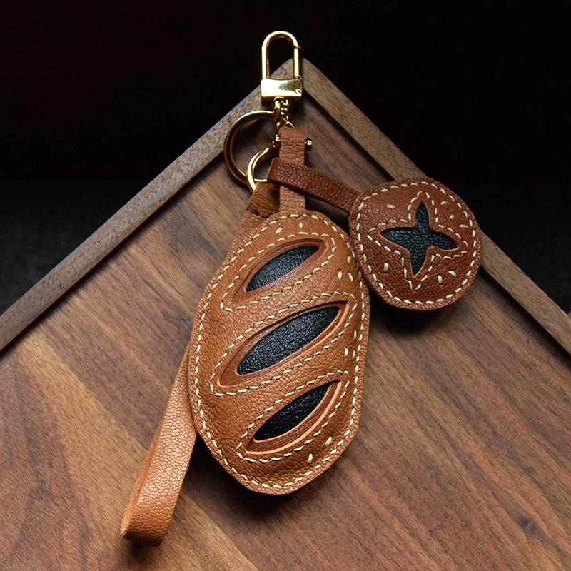 Ручная работа/щелочная вода хлеб оригинальный кожаный брелок для ключей от машины индивидуальная милая нишевая модная цепочка для ключей для девушки