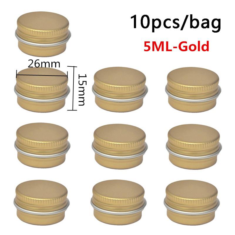 10 шт. алюминиевая жестяная банка-контейнер 5 мл/10 мл/15 мл пустая для крема бальзама для ногтей свечи косметические круглые