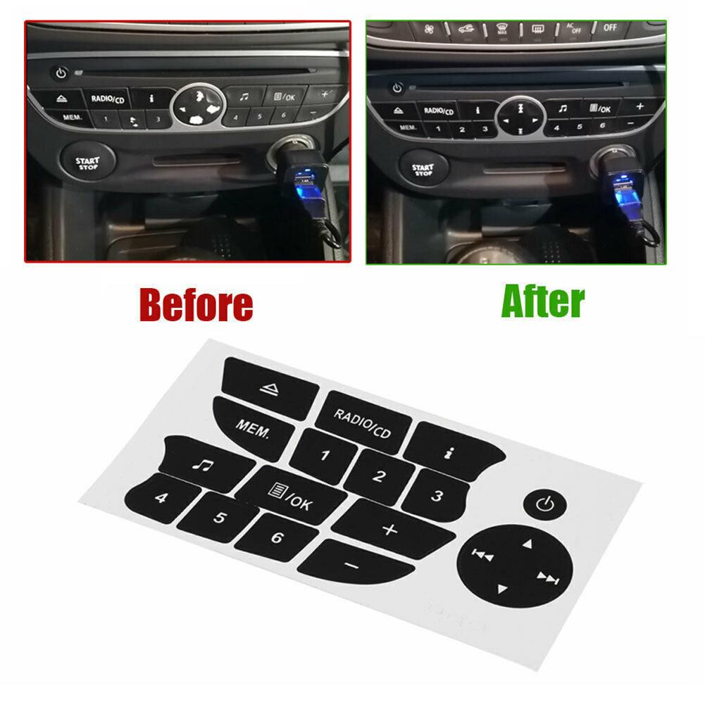 Button Sticker Car For Renault Clio 2009-2011 Radio Durable New Practical