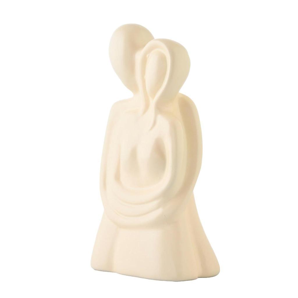 Beautiful Romantic Couple Statue | Ceramic Home Decor (Pack of 1, Off White Color)