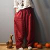 Full Length Fashion Retro Elastic Waist Cotton Linen Wide Leg Pants Spring Loose Casual All-match Women Pants