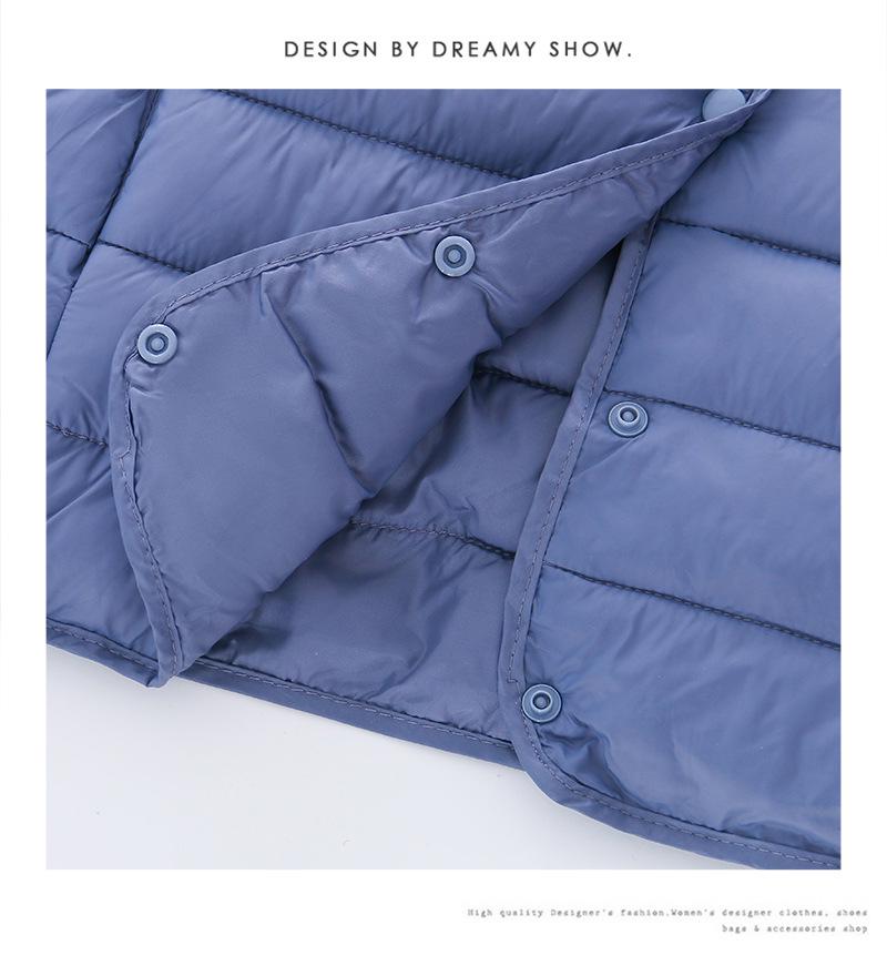 2025 Women's Lightweight Down Jacket: Short Style, Two-Way Round/V-Neck, Perfect for Autumn & Winter