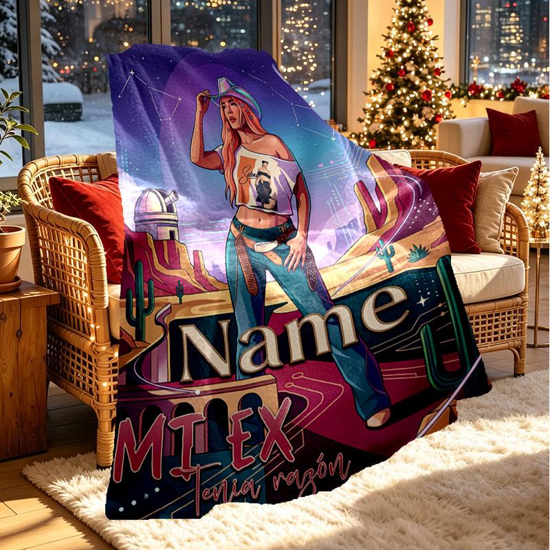 Custom Name Personalized Karol G Print Blanket, Home Decor, Bedroom, Sofa, Camping, Couch, Gifts for Birthday Christmas