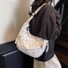 Broken Flower Canvas Bag Women's New Casual Shoulder Bag Summer Versatile Commuter Messenger Dumpling Bag
