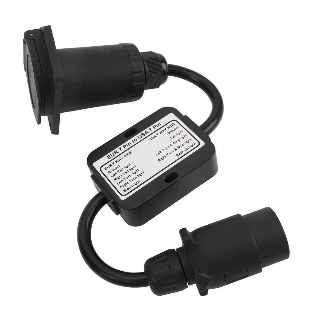 Адаптер-переходник для прицепа 7-контактный на 7-контактную розетку с преобразователем системы 3 на 2 для каравана, лодки, автодома