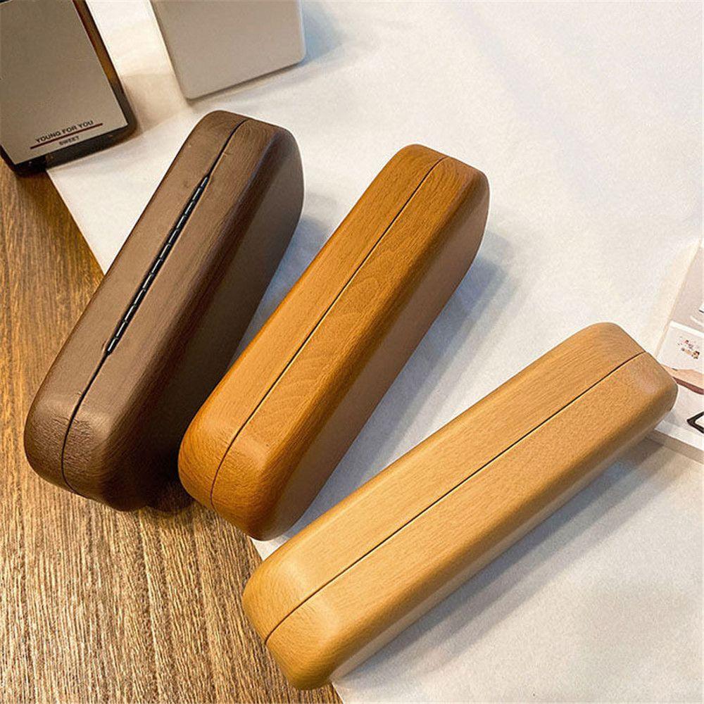 Women Men Large Capacity Portable Wood Grain Glasses Box Eyeglasses Case Glasses Holder