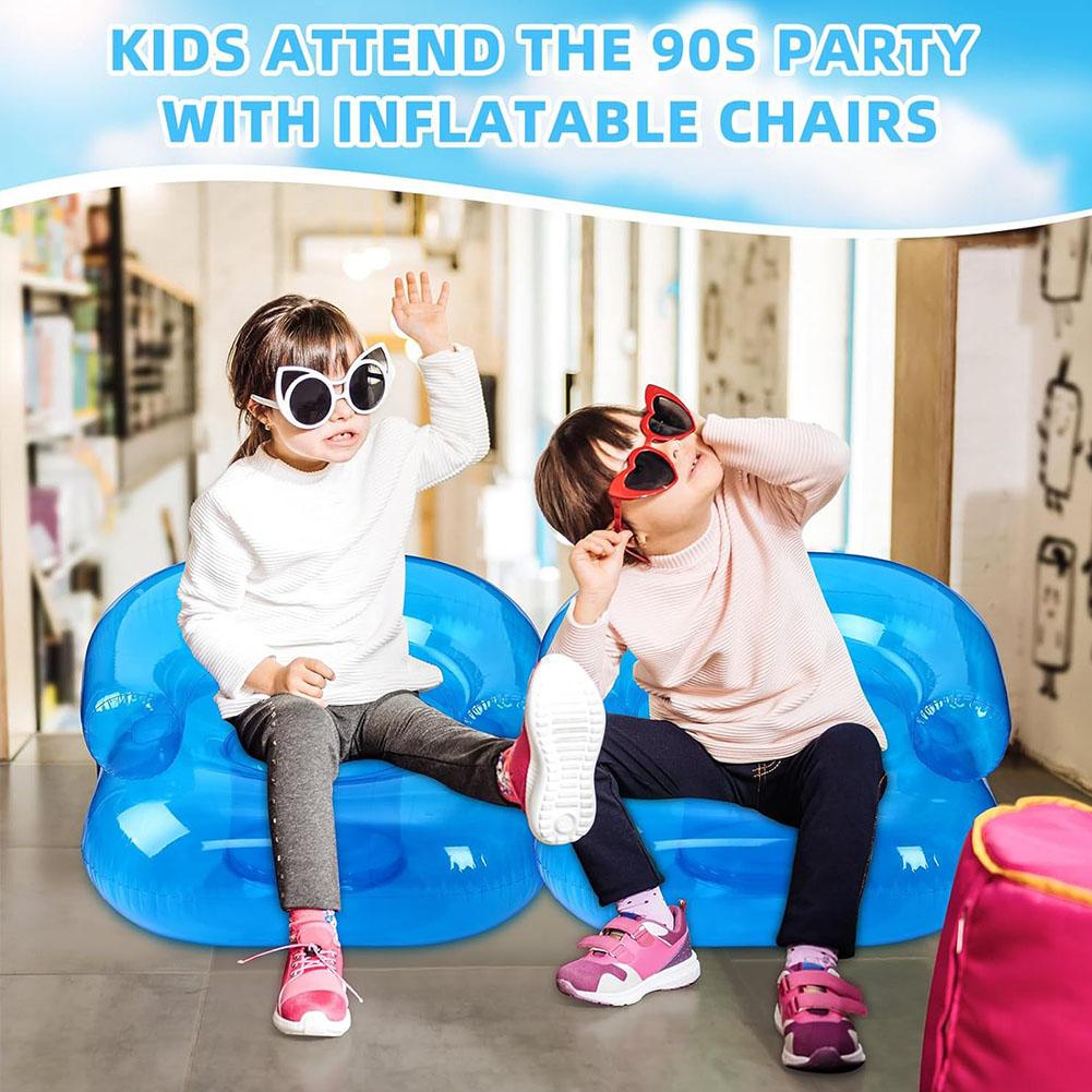 Inflatable Chair Single Seat PVC Transparent Inflatable Chair Balcony Blow Sofa Beach For Bedro F6J7