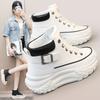 Hy907 New Color Matching Women's Shoes  Autumn Mid-Top Breathable Increased Platform Sports Casual Shoes Classic Style Shoes