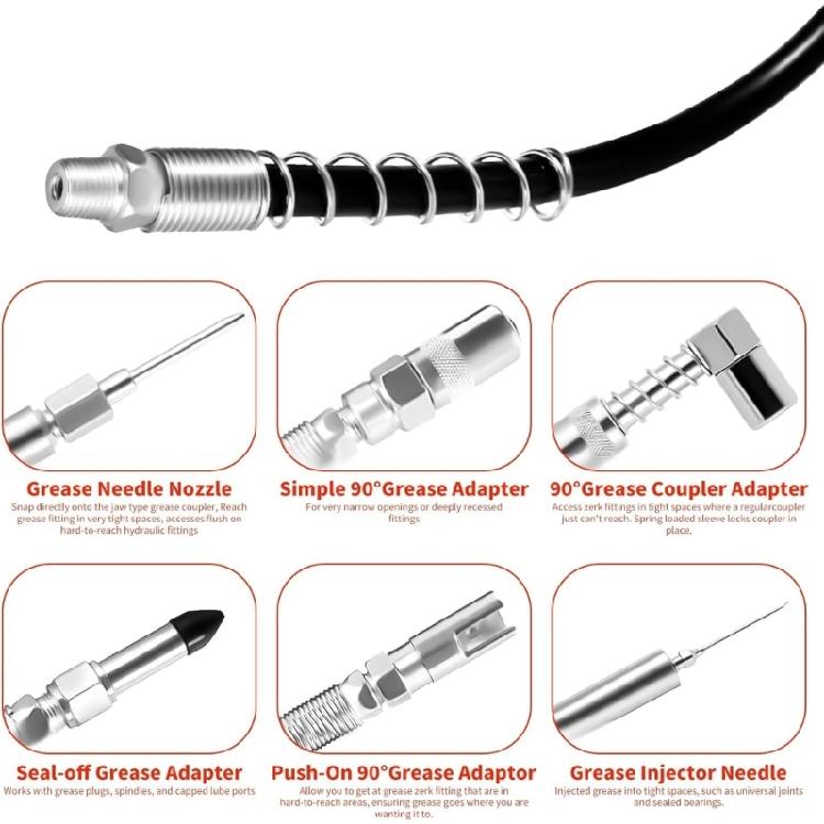 Multipurpose Lubrication Accessory Kit 90° Needle Nozzle, Dispenser, Injection Needle for Maintenance Machine Upkeeping