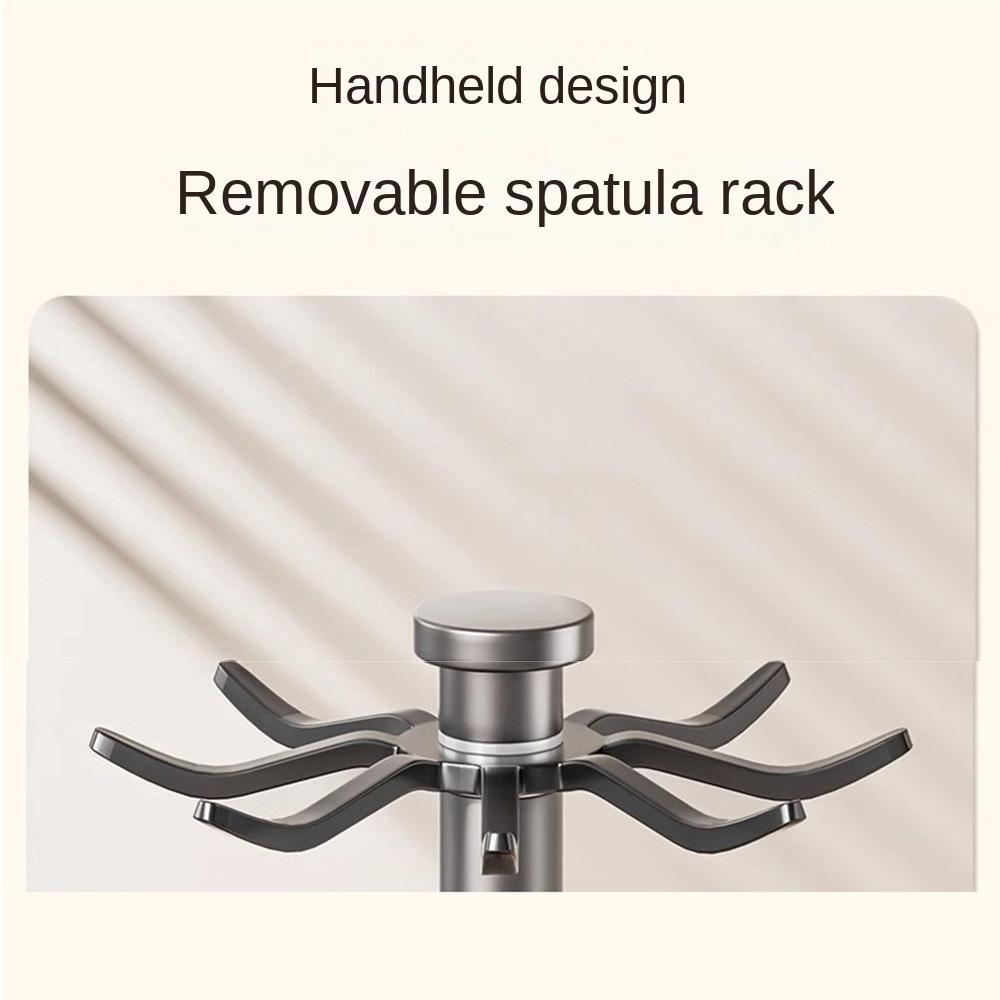 360 Degree Rotating Kitchen Utensils Stand with Water Tray Cooking Utensils Hanger Shovels