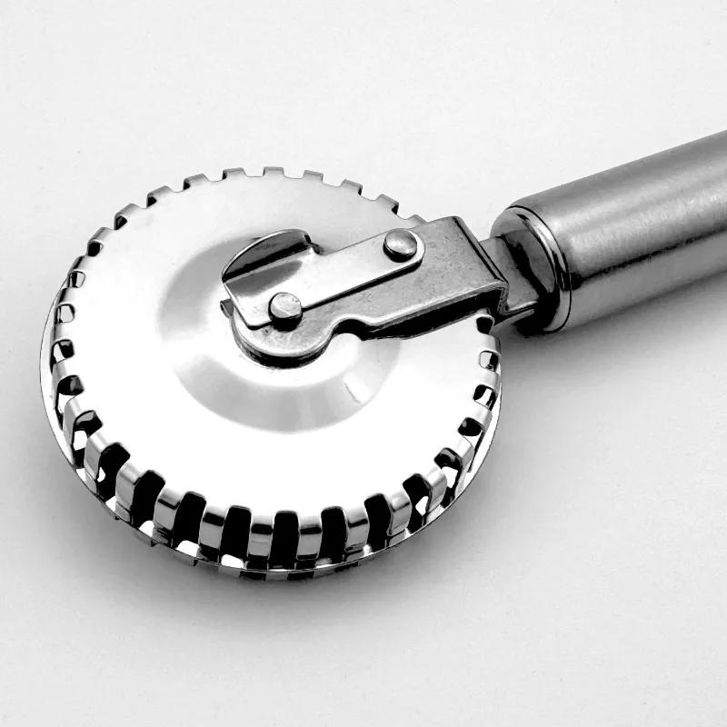 Ролик для теста из нержавеющей стали, нож для тиснения и запечатывания краев, нож для фигурной резки пирога, начинки, пельменей, двусторонний нож для резки кружева