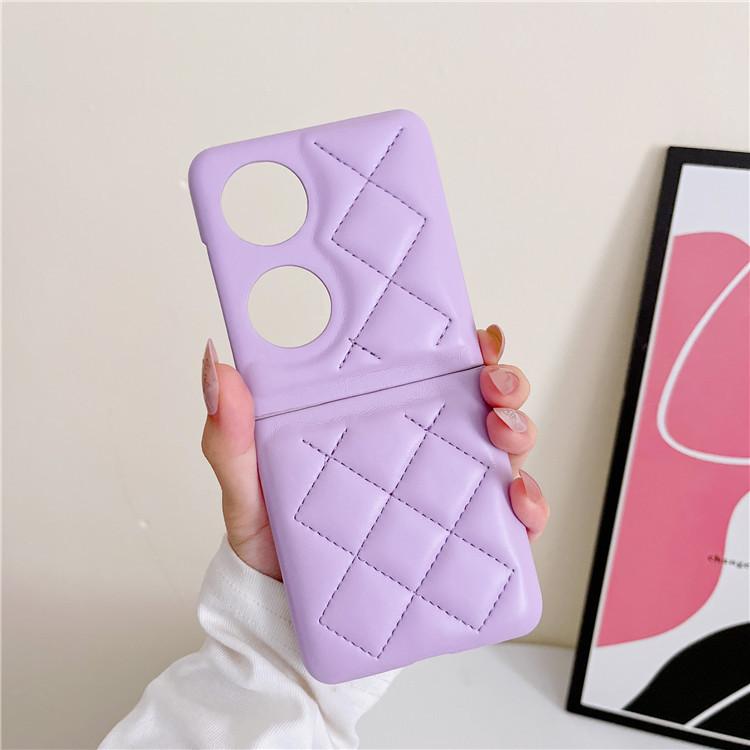 Применимо к чехлу-книжке с ромбовидной текстурой для Huawei P50 Pocket, чехол для мобильного телефона с раскладывающимся экраном вверх-вниз, жесткий чехол из ПУ, защитный чехол, Япония и Южная Корея