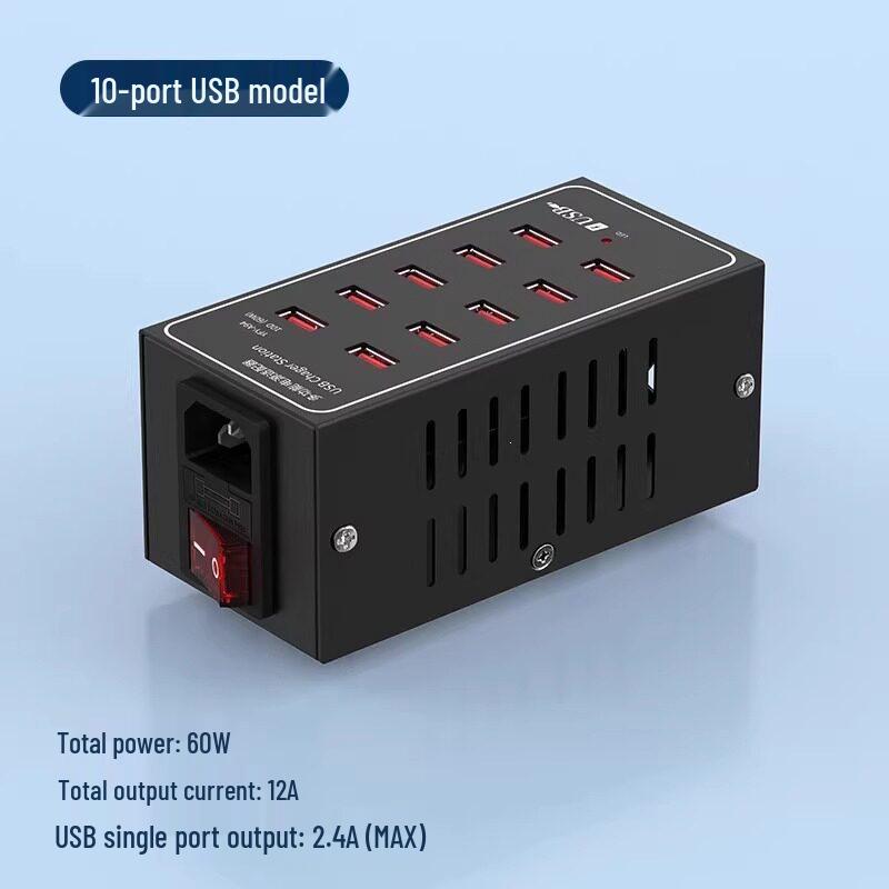 Многопортовое USB-быстрое зарядное устройство: Умная настольная зарядная станция для нескольких устройств