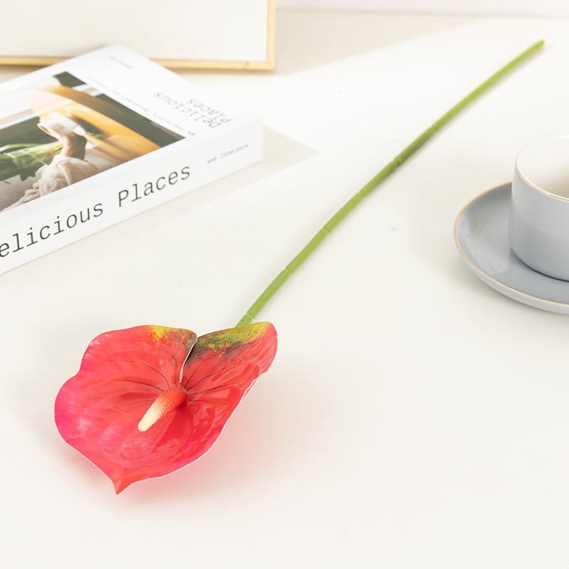 6 шт. пластиковый неувядающий искусственный цветок антуриума искусственный цветок антуриума имитация растения реквизит для свадебной фотосъемки украшение для гостиной дома