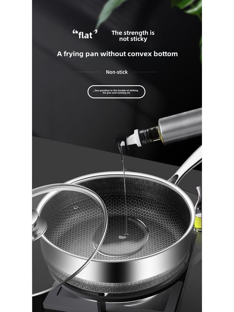 Бытовая углубленная антипригарная сковорода из нержавеющей стали 316 с сотовым покрытием, совместимая со всеми плитами