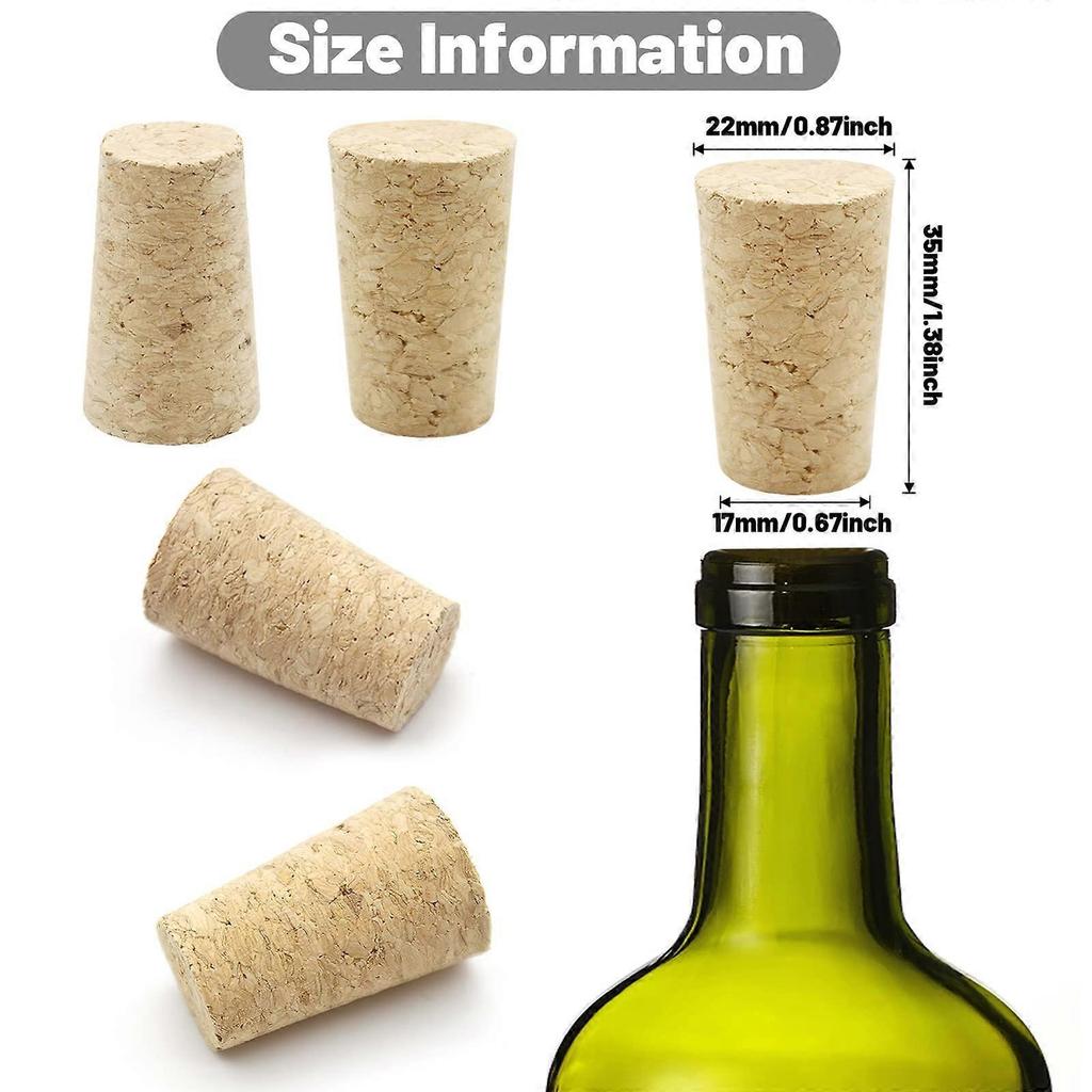 30 Pack Wood Corks Plugs Tapered Blank Wine Corks Wine Beer Stoppers Leakproof Natural Wooden Corks Replacement