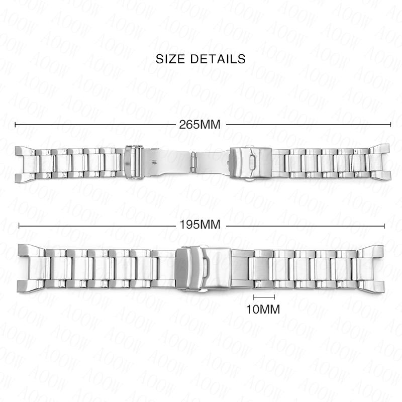 Ремешок из нержавеющей стали для Casio G-Shock GST-W300/400G/B100/S310/S120/S110/W110 Мужской Металлический Серебристый Черный Ремешок Браслет Цепочка для Часов