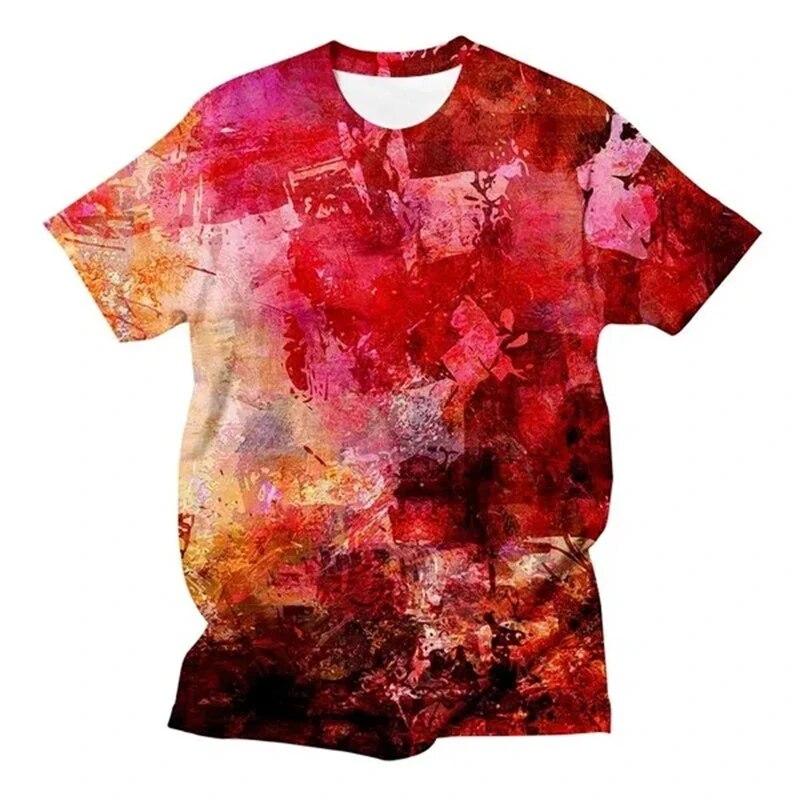 Модные мужские футболки с граффити и всплеском чернил, трендовые повседневные футболки с принтом в стиле Харадзюку в стиле хип-хоп, новые индивидуальные футболки с круглым вырезом и коротким рукавом