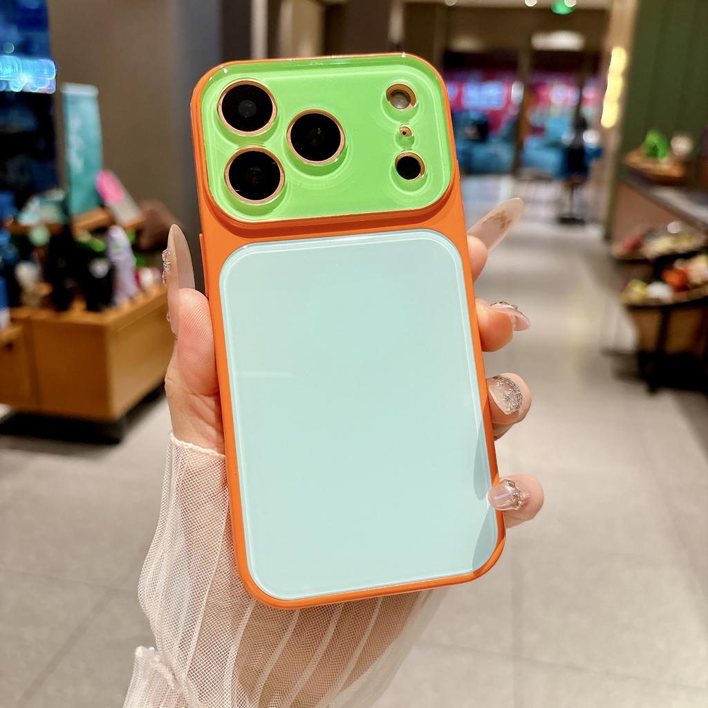 Модный Цветной Акриловый Чехол-Столкновение для iPhone 14 15 16 17 Pro Max с Бампером, Большим Окном, Защитой Камеры