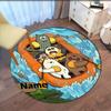 Custom Name We Bare Bears Printed Round Rug Carpet Chair Rug Area Rug Entryway Doormats,for Office Chair Living Room Bedroom Kitchen Room.