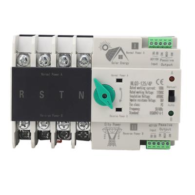 Автоматический переключатель питания 110 В переменного тока 63 А, 4-полюсный быстродействующий переключатель переключения