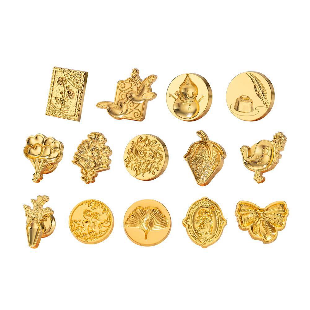 Золотой антикварный сургучный штамп, винтажный ремесленный запечатывающий штамп для открыток, конвертов, свадебных приглашений, подарочной упаковки, скрапбукинга