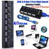 Plug Splitter Converter on/Off Switches 5Gbps High Speed 4/7 Port USB 3.0 Hub AC Power Adapter
