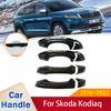Для Skoda Kodiaq NS7 2016 2017 2018 Глянцевые Черные Накладки-Наклейки на Ручки Дверей Стиль Автомобиля Защитные Аксессуары