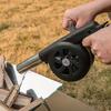 Portable Hand Crank BBQ Blower Fan , Ergonomic Air Blower with Detachable Handle, Compact Lightweight Design for Grill