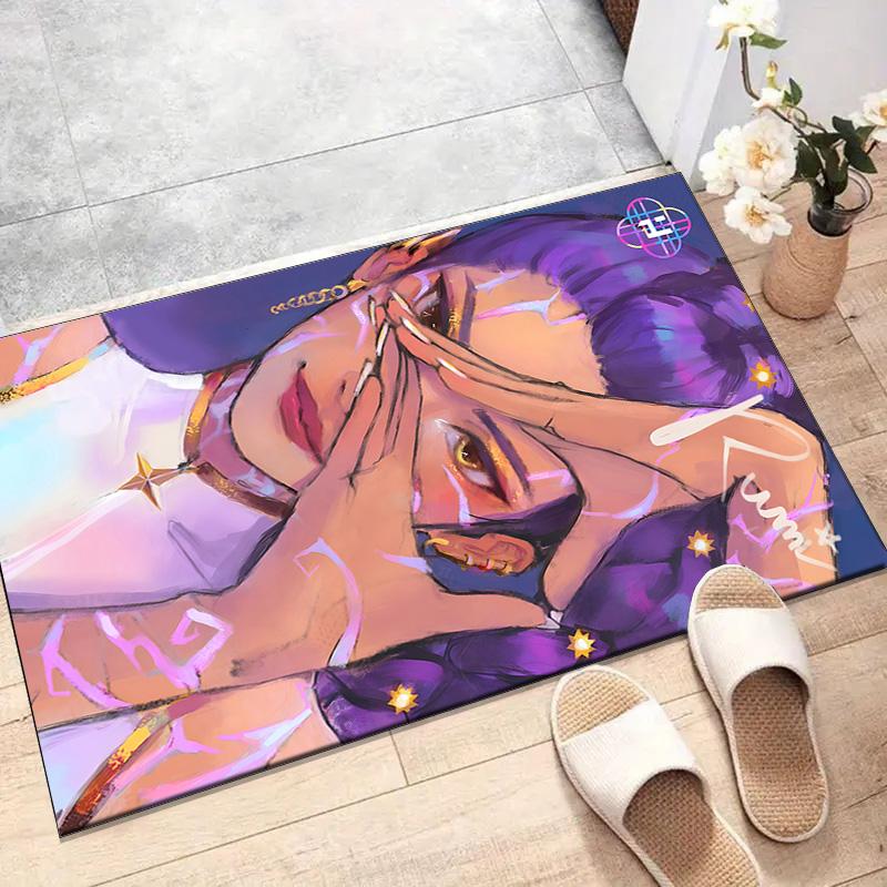 1pc KPop Demon Hunters RUMI4 Design Printed Area Rug Carpet for Bedroom Living Room Home Decor Rugs Mat Non Slip Mat Rug for Bedside