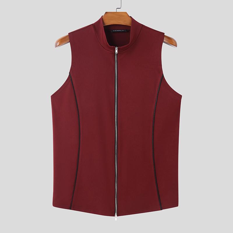 INCERUN Летние мужские повседневные облегающие майки без рукавов с вышивкой футболки