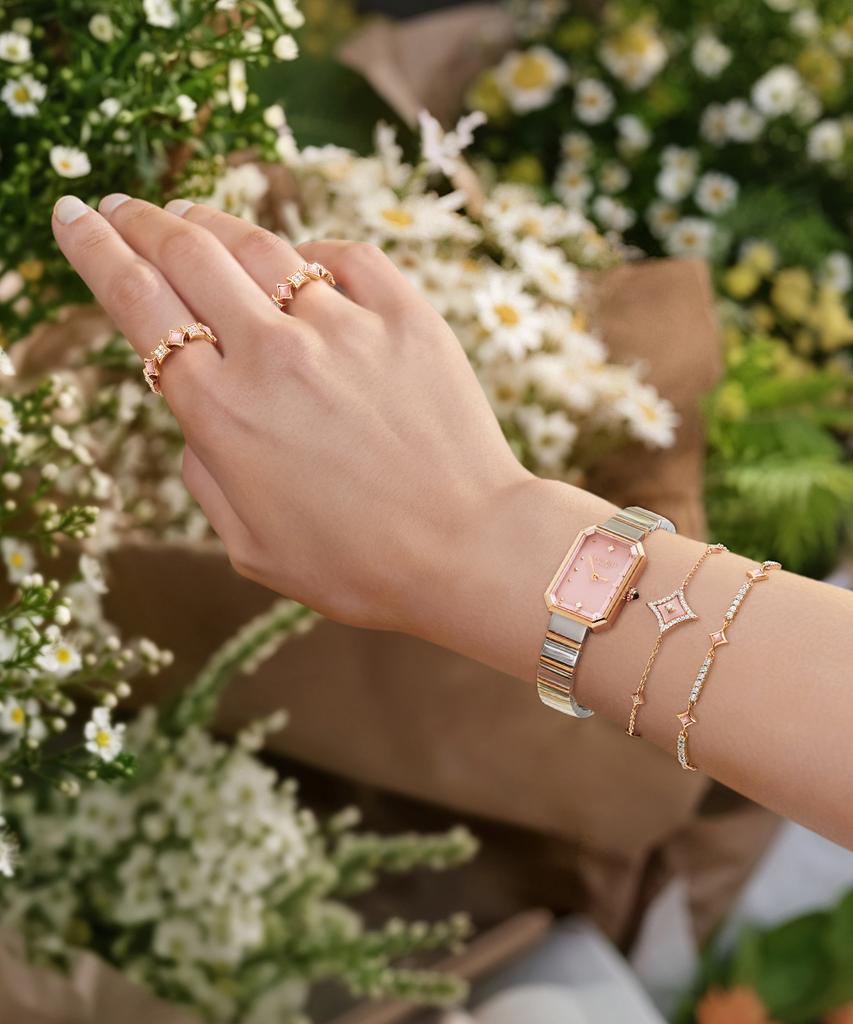 Женское кольцо Lola Rose Starry Pink с розовым перламутром и драгоценным камнем