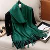 New Winer Warm Cashmere Scarf for Women Fashion Solid Thick Blanket Pashmina Shawl Wrap Female Bufanda Echarpe Foulard
