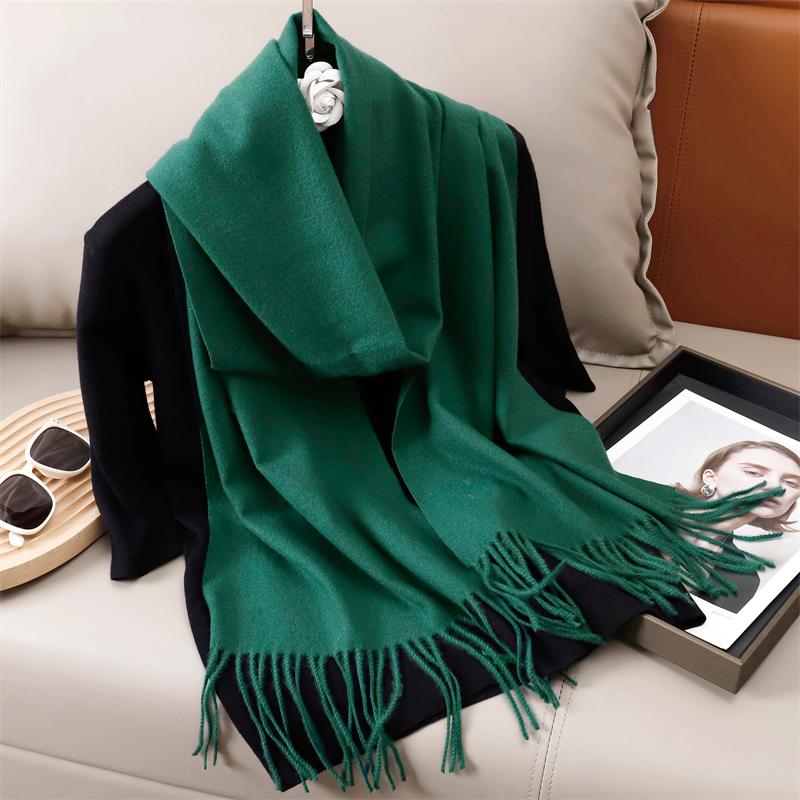 New Winer Warm Cashmere Scarf for Women Fashion Solid Thick Blanket Pashmina Shawl Wrap Female Bufanda Echarpe Foulard