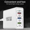 160W USB C Charger Fast Charging 4USB+3TYPE-C EU/US 7 Ports Charging Head Quick Charge QC3.0 Mobile Phone Wall Adapter