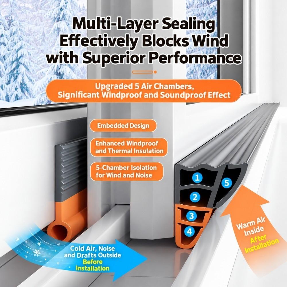 Wind Blocking Sliding Window Seal Strip Flexible TPE Window Sash Gasket Sliding Windows