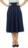 Women's Clissic Chic Knee Length A-line Denim Skirt High Waist Skirts