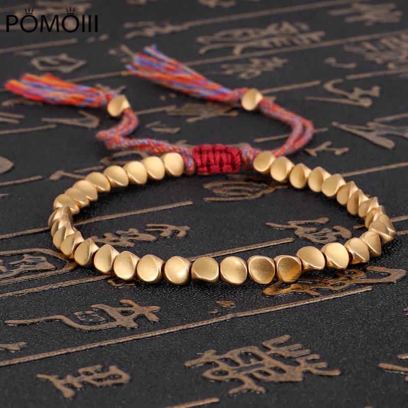 Handmade Tibetan Buddhist Bracelets On Hand Braided Copper Beads Lucky Rope Bracelet & Bangles For Women Men Dropshiping