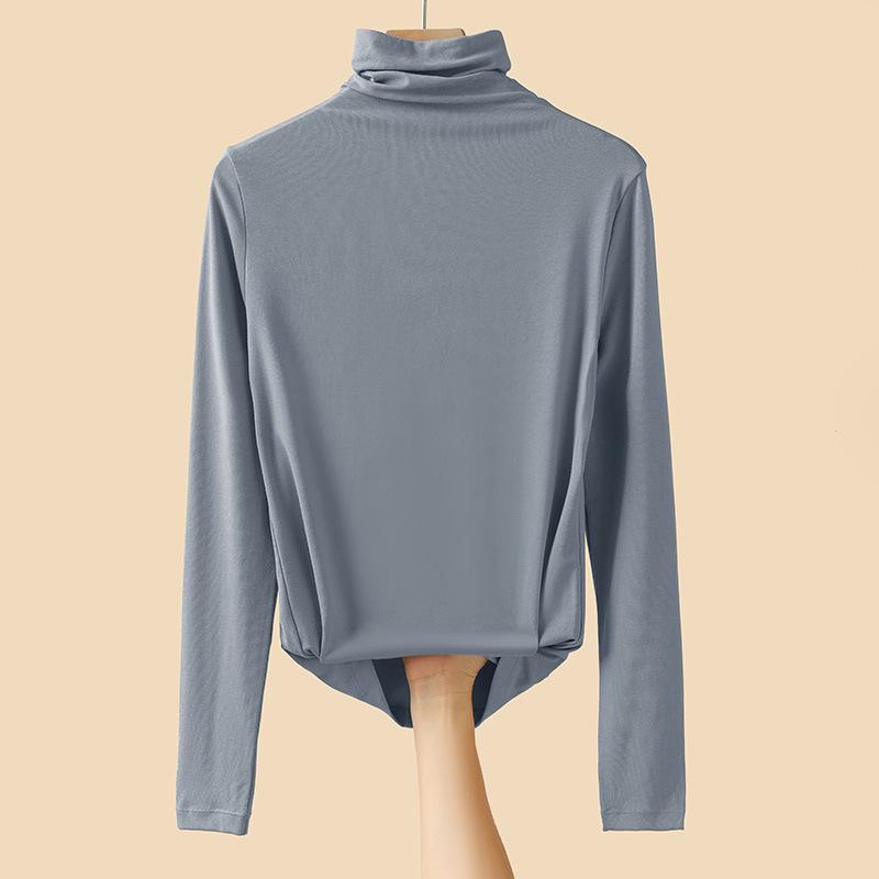 Women's 240g Modal High Collar Slim Fit Long Sleeve T-Shirt - 2025 Spring/Autumn Collection