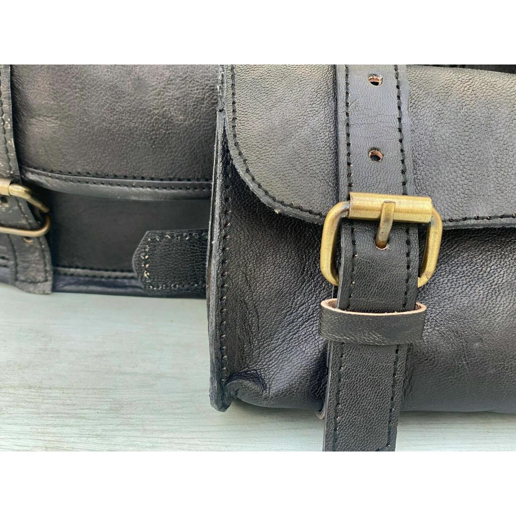 Кожаная сумка для инструментов, не требующая багажа, комбинированный набор 3 в 1, седельная сумка для мотоцикла, подлинная