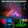 Солнечные прожекторы с изменяемым цветом RGB, 7 режимов, наружное ландшафтное освещение, украшение для сада, бассейна, дорожки, набор из 4 штук, установка