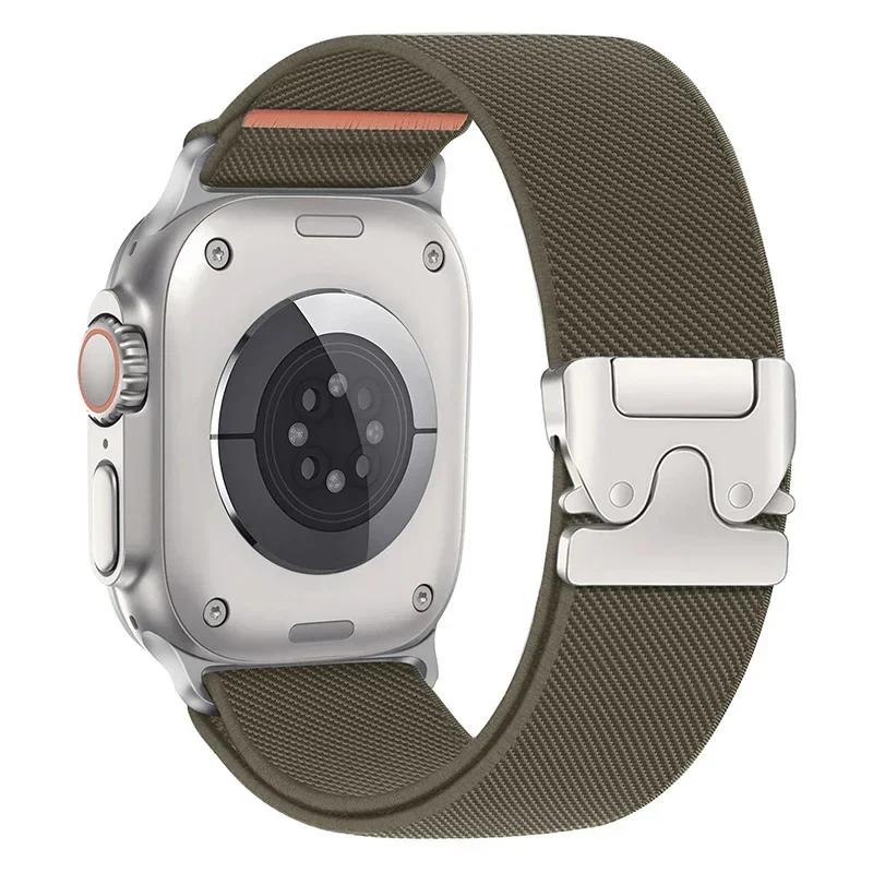 Парашютные ремешки для Apple watch 10 ремешок 46мм 42-41-45мм Ultra 2 49мм 44мм нейлоновый браслет iWatch Apple watch Series 9 8 SE 5 6 7