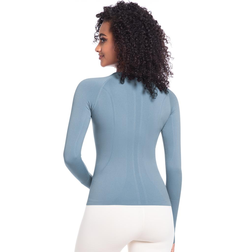 Auroth Long Sleeve Yoga Shirts With Thumb Hole Women Gym Sports Top Solid Color Running Slim Stretch Fitness Shirts
