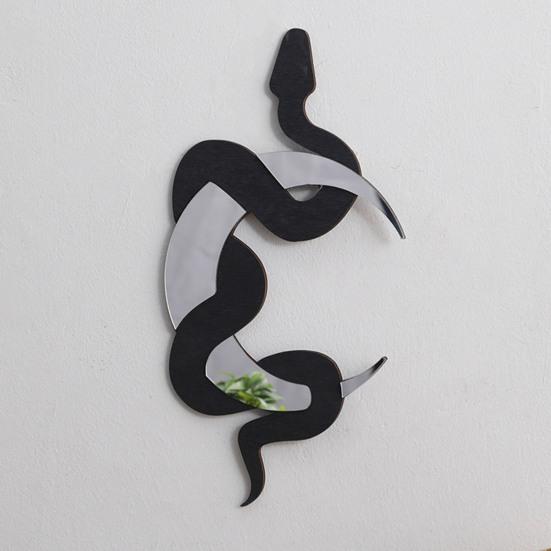 Yousheng деревянная настенная вывеска змея и полумесяц, зеркальное украшение в стиле бохо, светоотражающий полумесяц, украшение для гостиной, спальни