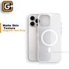 Premium Anti-Fingerprint Magnetic Grid Corrugated Phone Case for Apple iPhone 16 Pro Max Luggage Stripe Protective Matte Transparent White
