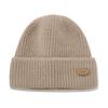 COVERNAT Аутентичная кожаная нашивка Акриловая шапка-бини Бежевая
