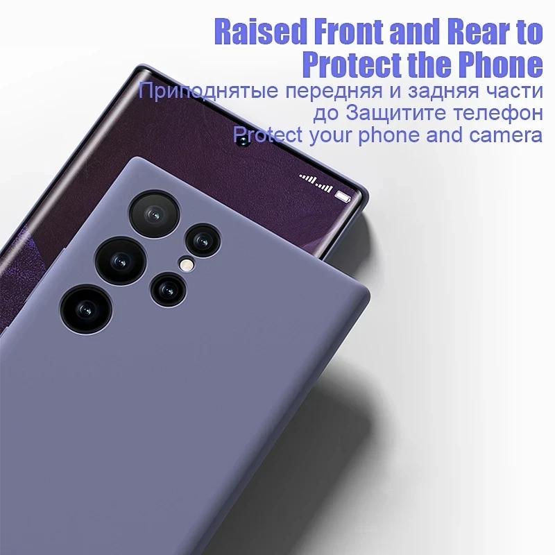 New Upgraded Liquid Silicone Phone Cases For Samsung Galaxy S24 S23 S22 S21 S20 Ultra Plus A34 A54 5G Case Soft Shockproof Cover